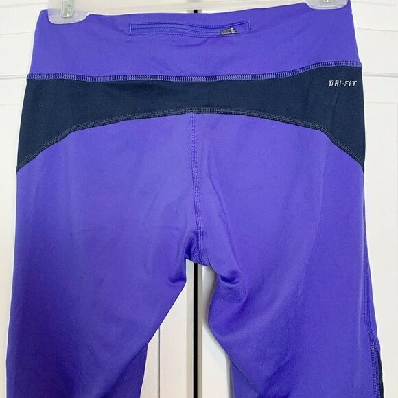 Nike Dri-Fit Women’s Capri Purple/Periwinkle Running Leggings Small Drawstring - Picture 7 of 10